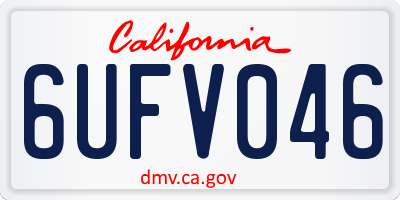CA license plate 6UFV046