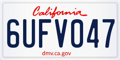 CA license plate 6UFV047