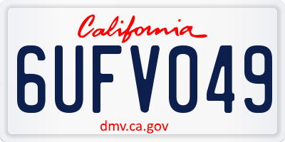 CA license plate 6UFV049