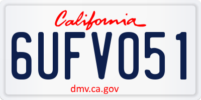 CA license plate 6UFV051