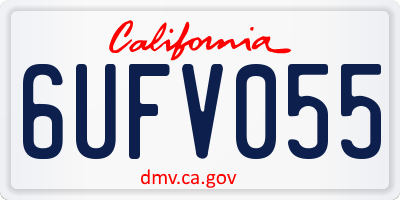 CA license plate 6UFV055