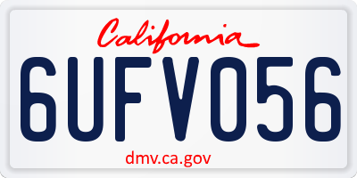 CA license plate 6UFV056