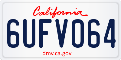 CA license plate 6UFV064