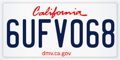 CA license plate 6UFV068