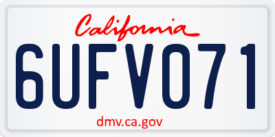 CA license plate 6UFV071