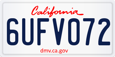 CA license plate 6UFV072