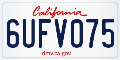 CA license plate 6UFV075