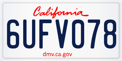 CA license plate 6UFV078