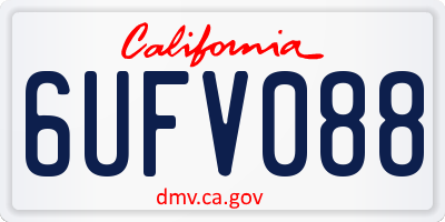 CA license plate 6UFV088