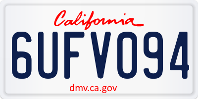 CA license plate 6UFV094