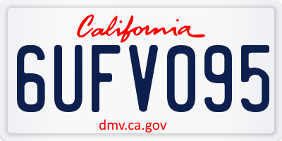 CA license plate 6UFV095