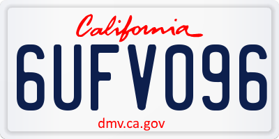 CA license plate 6UFV096