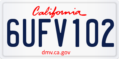 CA license plate 6UFV102