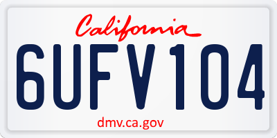 CA license plate 6UFV104