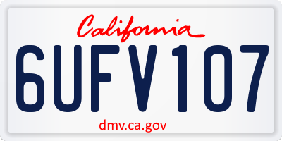 CA license plate 6UFV107