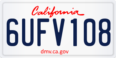 CA license plate 6UFV108