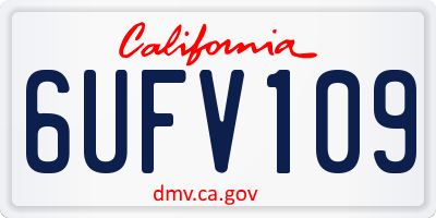 CA license plate 6UFV109