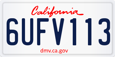 CA license plate 6UFV113