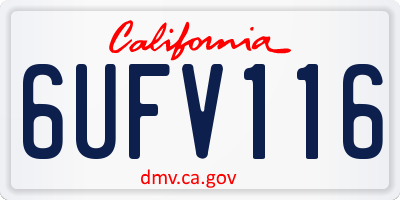 CA license plate 6UFV116