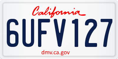CA license plate 6UFV127