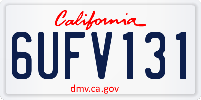 CA license plate 6UFV131