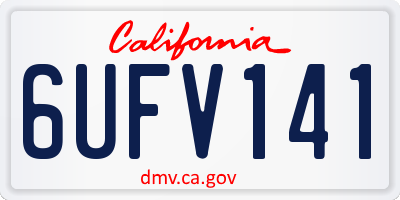 CA license plate 6UFV141