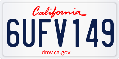 CA license plate 6UFV149