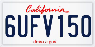 CA license plate 6UFV150