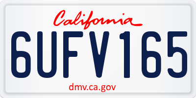 CA license plate 6UFV165