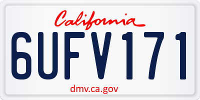 CA license plate 6UFV171