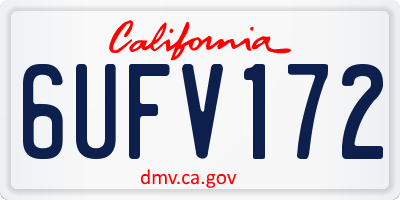 CA license plate 6UFV172
