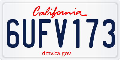 CA license plate 6UFV173