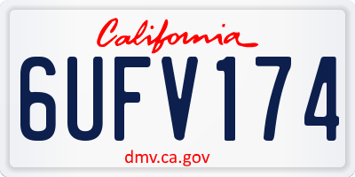 CA license plate 6UFV174