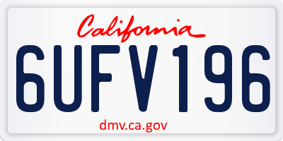 CA license plate 6UFV196