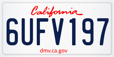 CA license plate 6UFV197