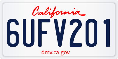 CA license plate 6UFV201