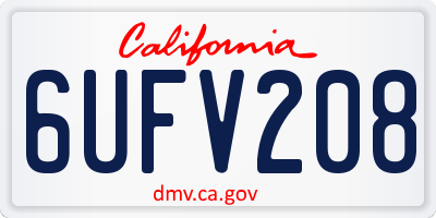 CA license plate 6UFV208