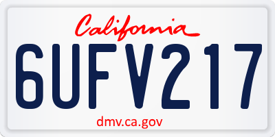 CA license plate 6UFV217