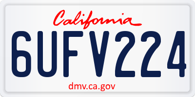 CA license plate 6UFV224
