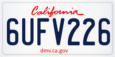 CA license plate 6UFV226
