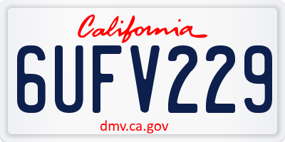 CA license plate 6UFV229