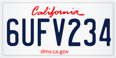 CA license plate 6UFV234