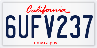 CA license plate 6UFV237