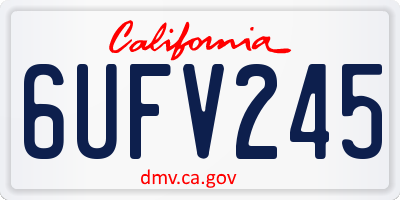 CA license plate 6UFV245