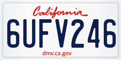 CA license plate 6UFV246