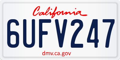 CA license plate 6UFV247