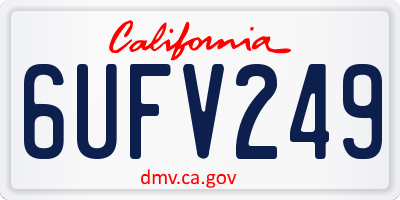 CA license plate 6UFV249