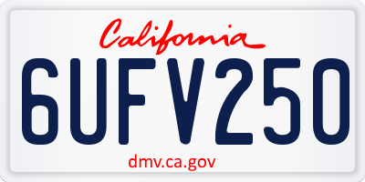 CA license plate 6UFV250