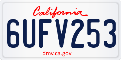 CA license plate 6UFV253