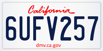 CA license plate 6UFV257
